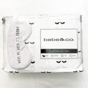 🖤Bebe & Co. White Sheet Set with Eye Mask